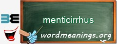 WordMeaning blackboard for menticirrhus